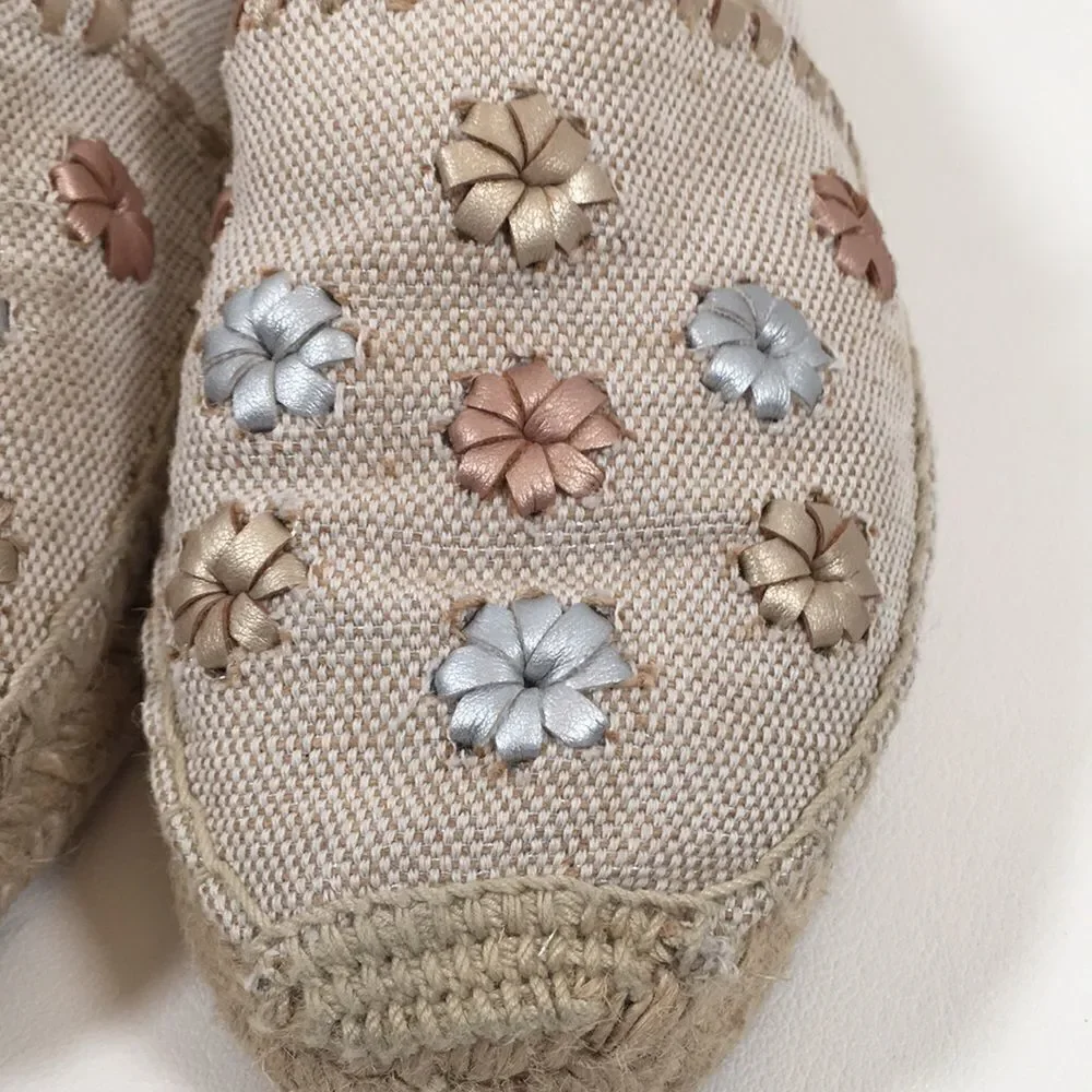 Jack Rogers Palmer Canvas Espadrilles Metallic Size 8